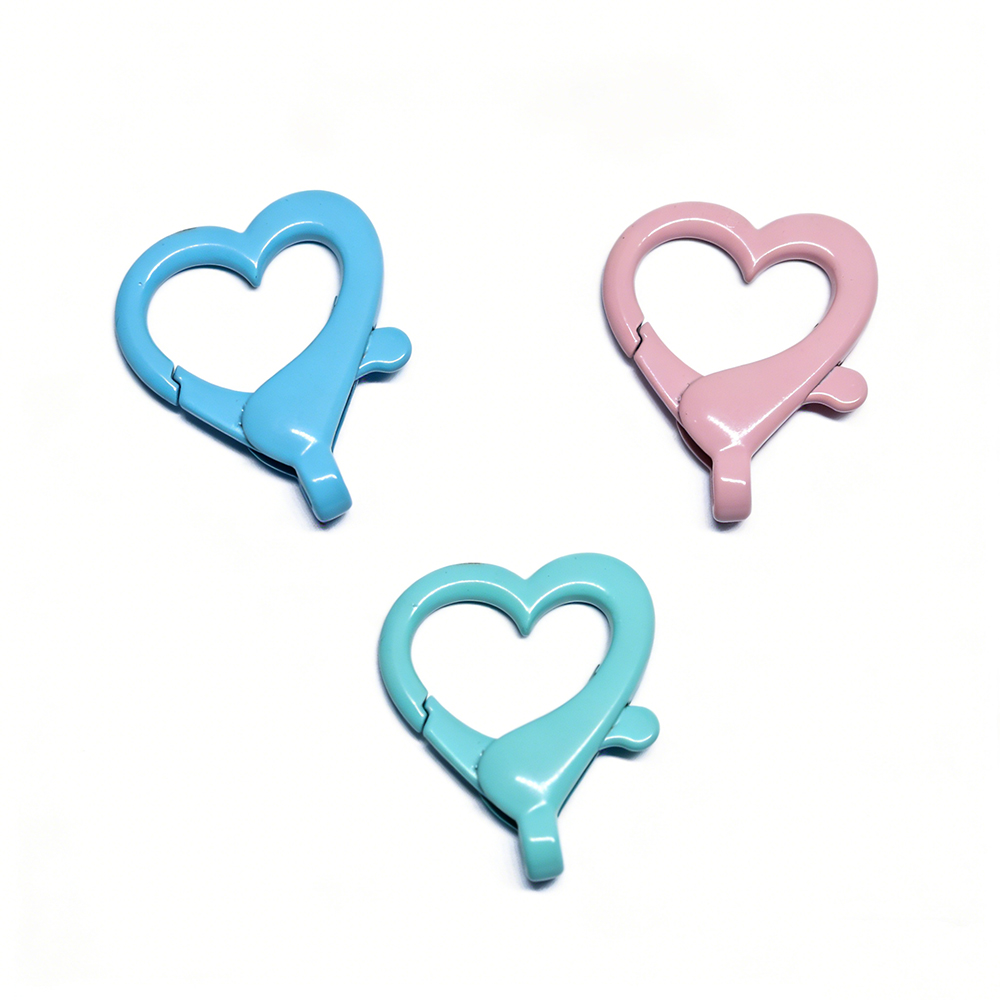 Jewelry Making A Ring - 10pcs 26x22mm Colorful Metal Heart Lobster