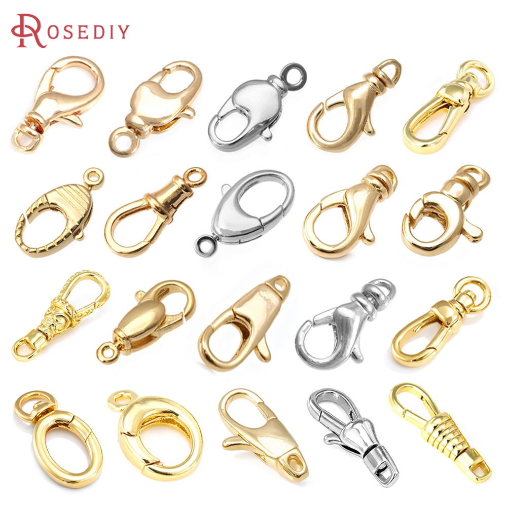 Jewelry Making Metal - 18K Gold Color Brass Rotatable Lobster