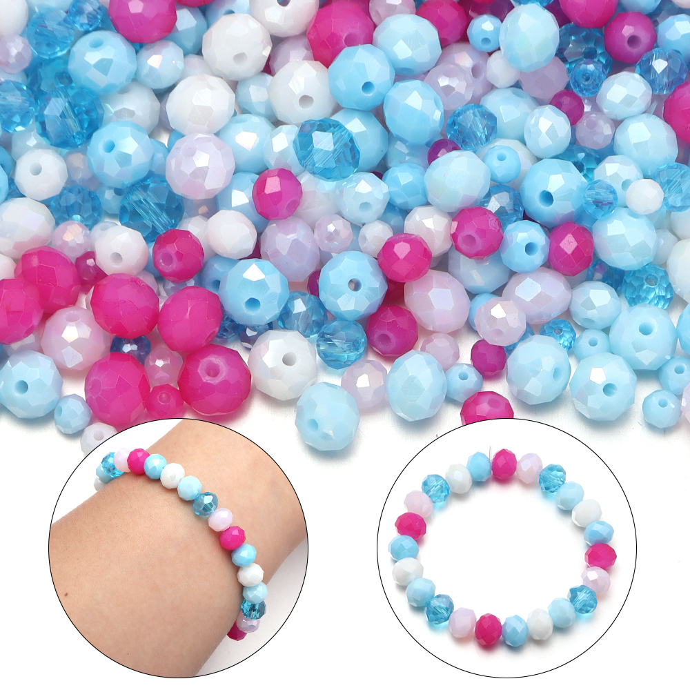 100-200pcs/lot 4/6/8mm Pink Bl - Crystal Bead Mix reseña y precio