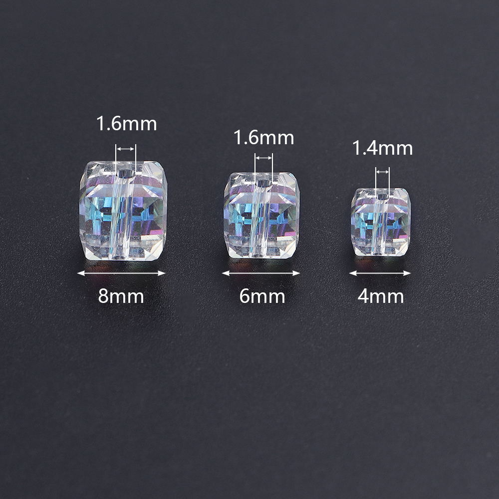 50pcs/lot Square Faceted Glass - Crystal Bead Mix reseña y precio