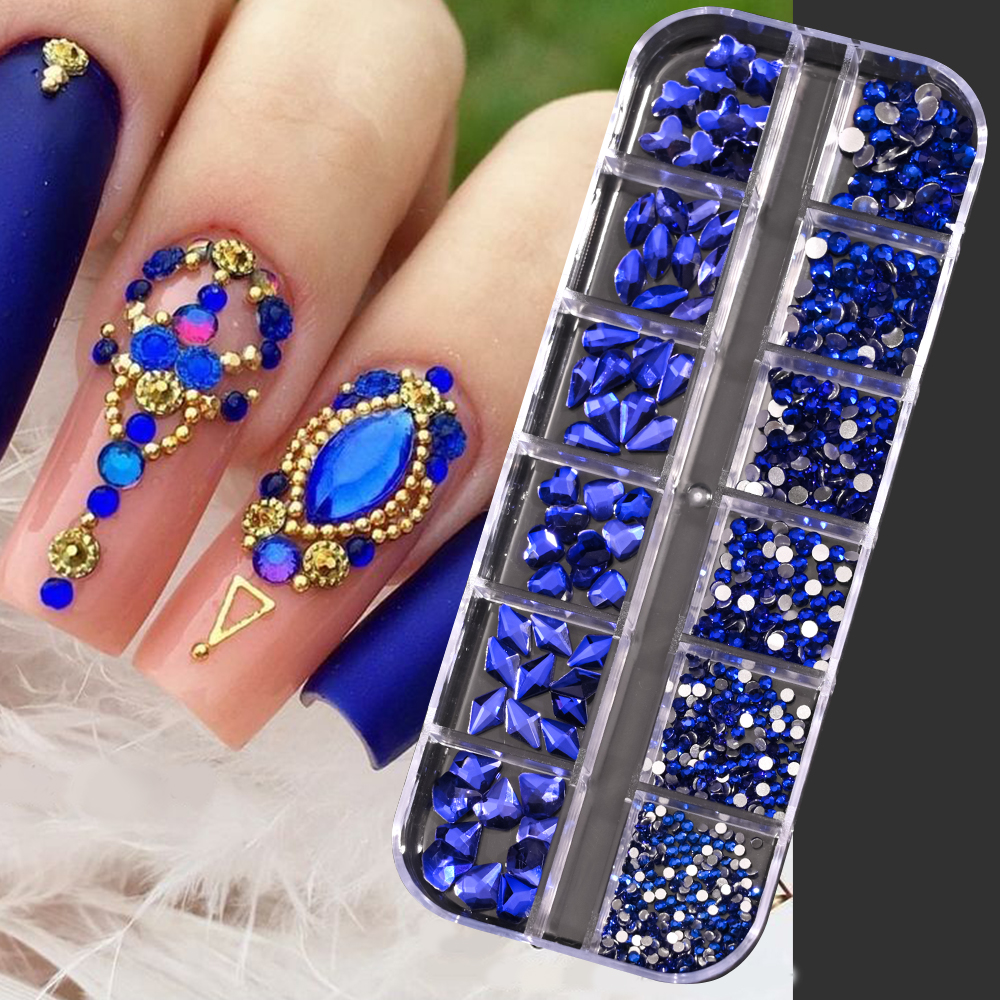 12Grids Nail Art Flatback Blac - Crystal Bead Mix reseña y precio