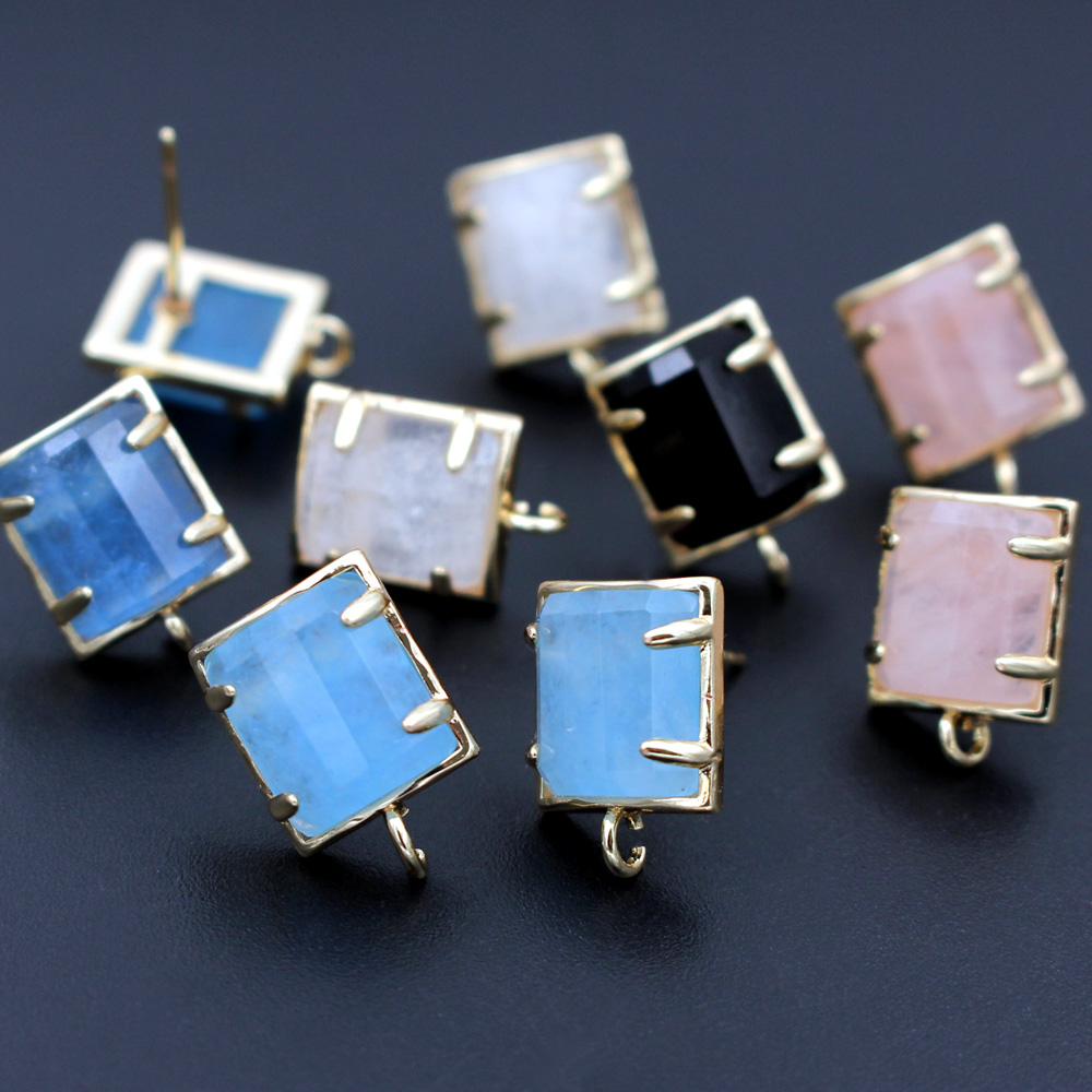 6pair Colored Rectangle Stone  - Jewelry Making Loops reseña y precio