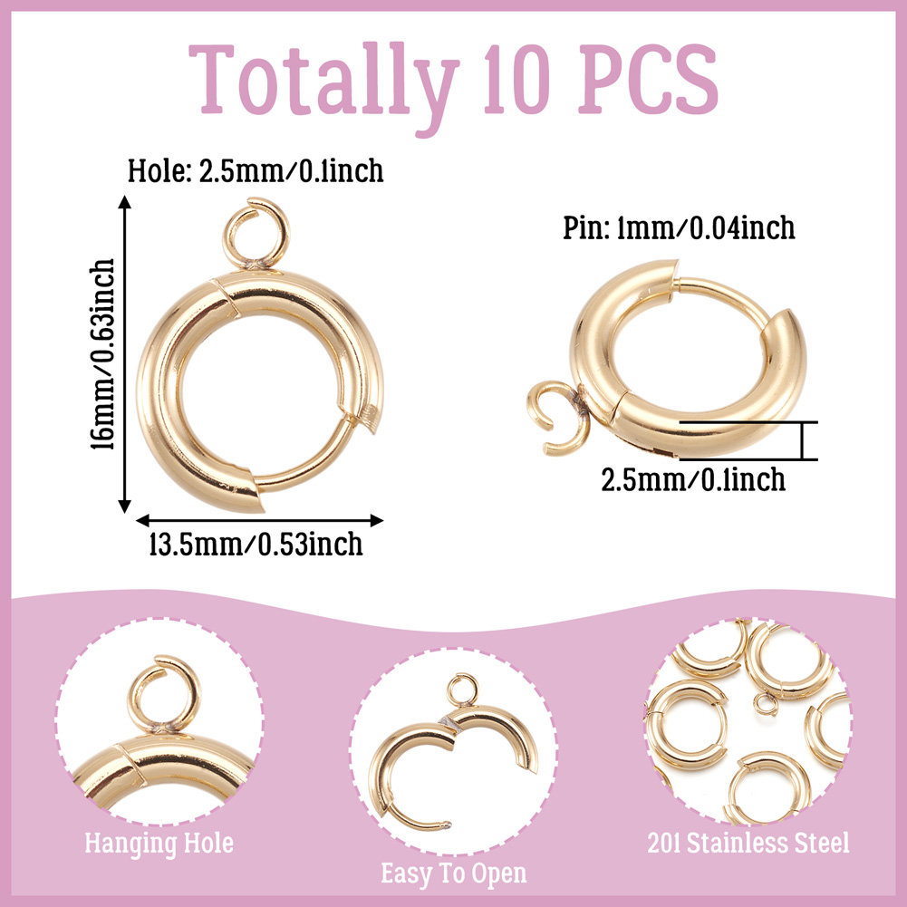 10pcs 201 Stainless Steel Hugg - Jewelry Making Loops reseña y precio