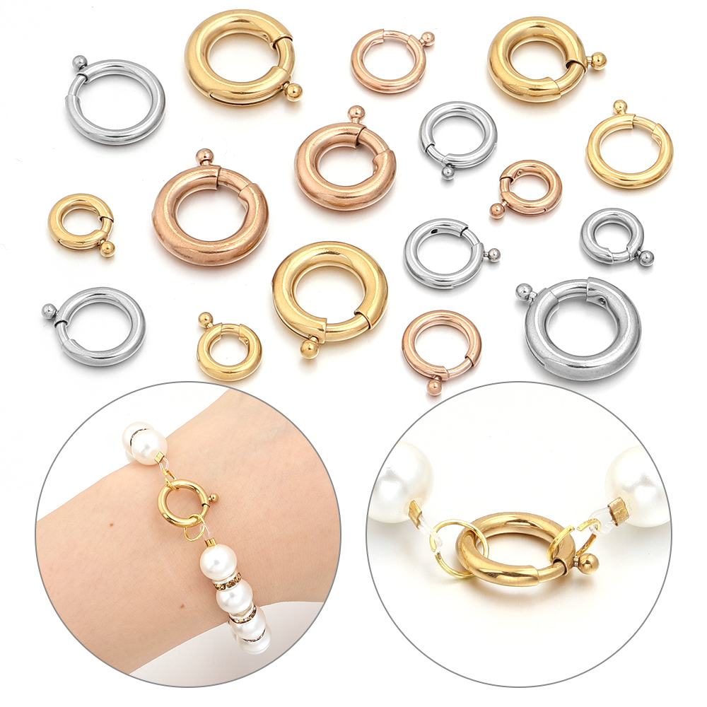2pcs Stainless Steel Spring Cl - Jewelry Making A Ring reseña y precio