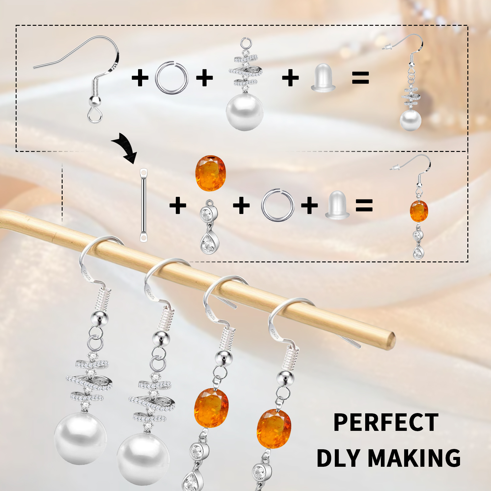 925 Silver/Gold Plated Earring - Jewelry Making A Ring reseña y precio