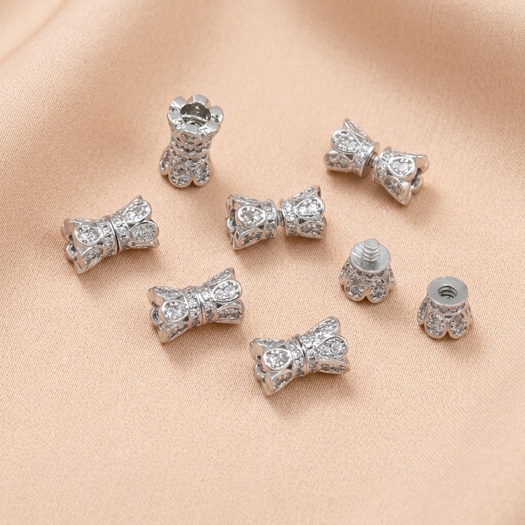 2pcs 18K Gold Plated Cubic Zir - Jewelry Making Metal reseña y precio