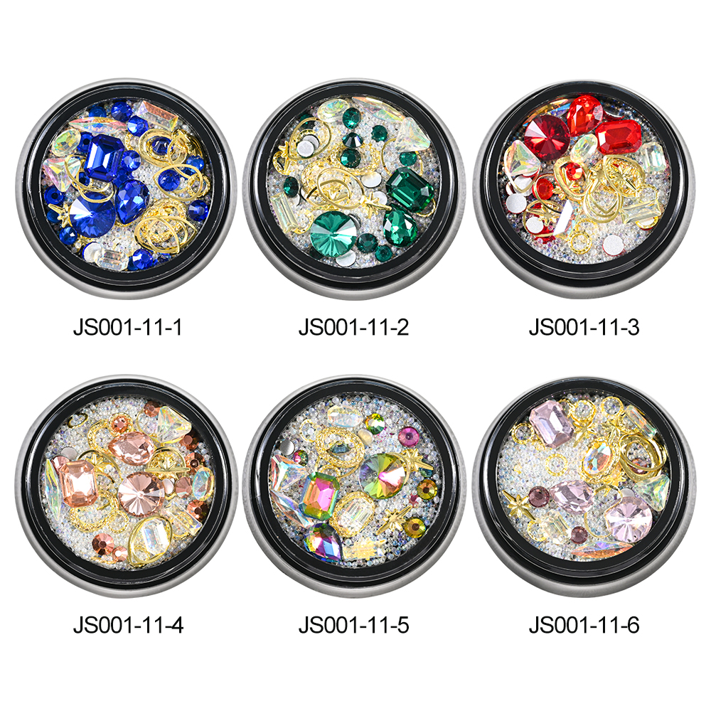 1 Box 3D Nail Rhinestones Seri - Crystal Bead Mix reseña y precio