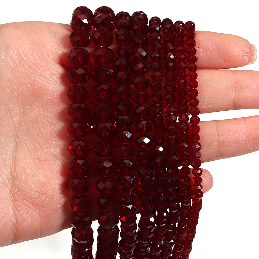 1strand/lot Pomegranate Red Fa - Crystal Bead Mix reseña y precio