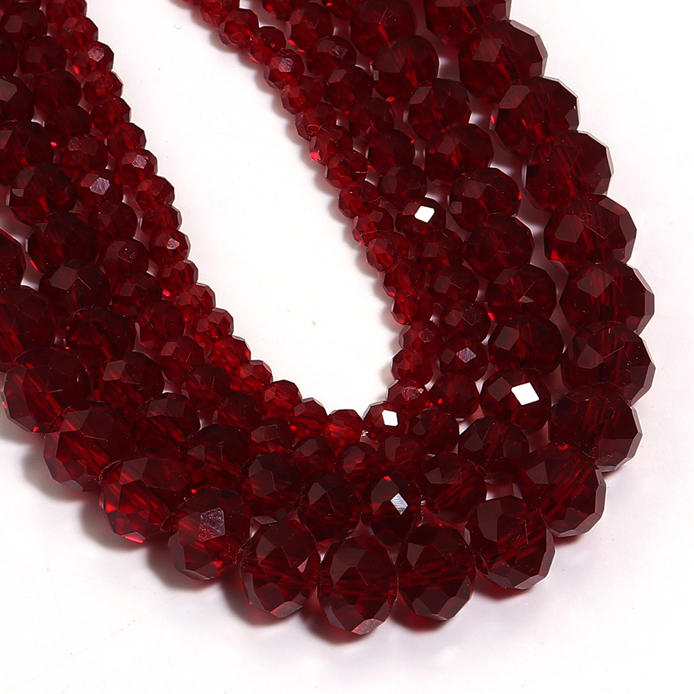 1strand/lot Pomegranate Red Fa - Crystal Bead Mix reseña y precio