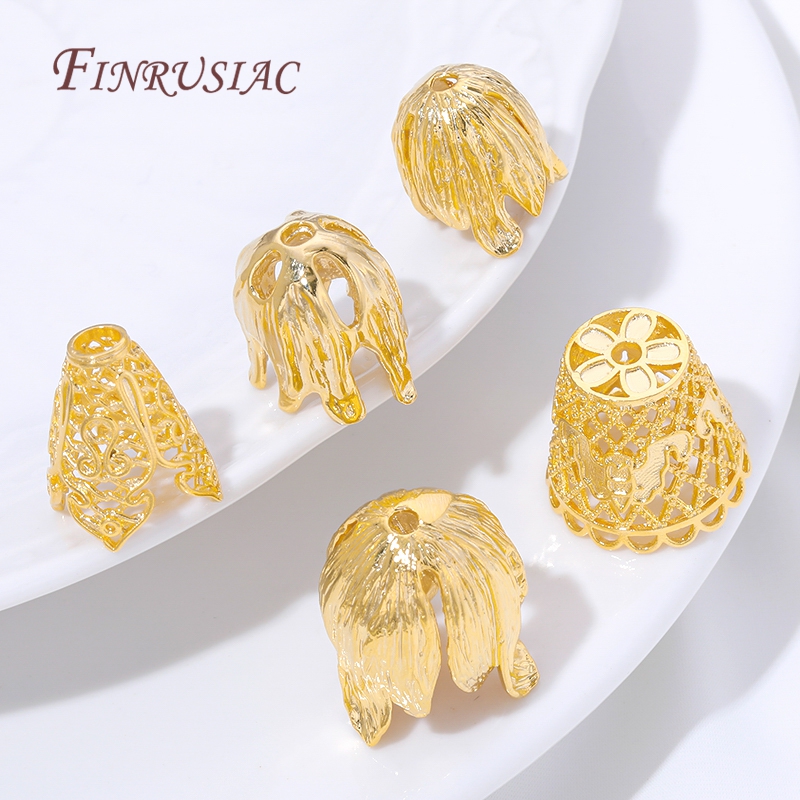 18K Gold Plated Tassel End Cap - Jewelry Making Supplies Wholesale reseña y precio