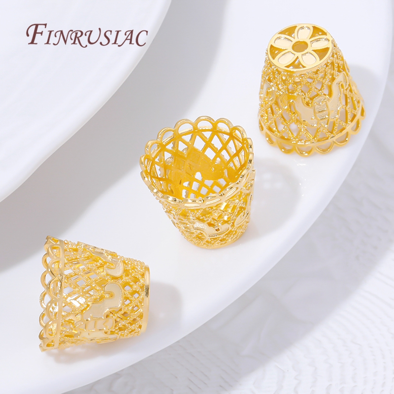 18K Gold Plated Tassel End Cap - Jewelry Making Supplies Wholesale reseña y precio
