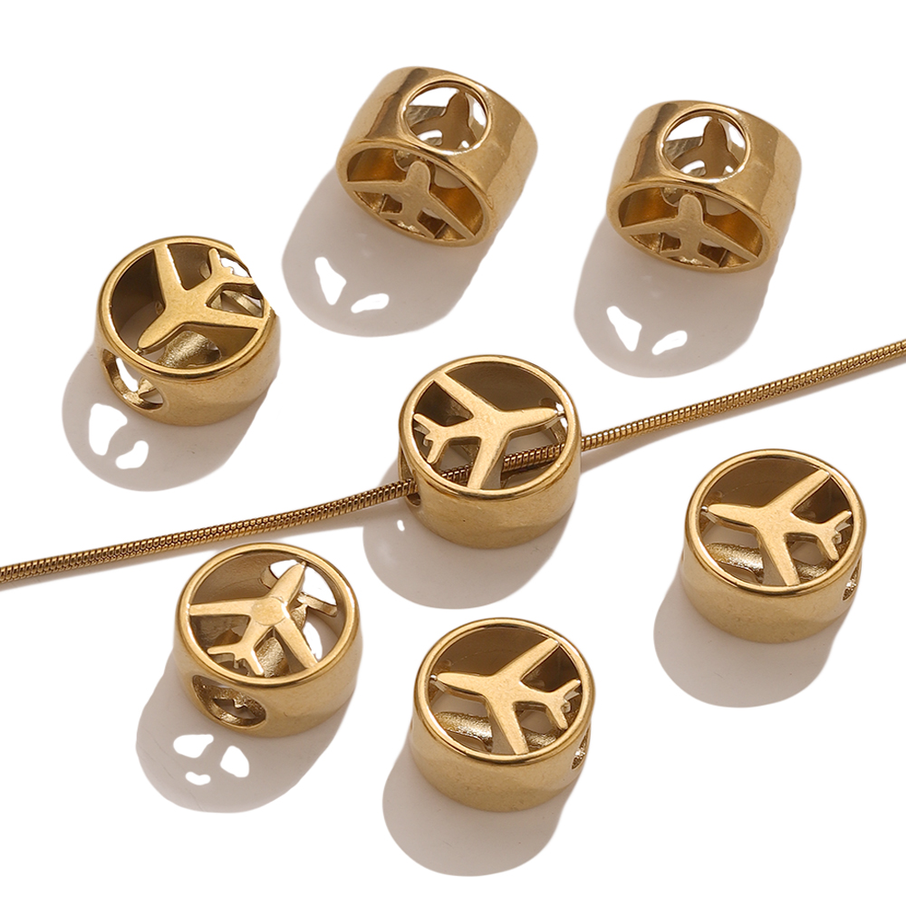 5PCS 18K Gold Plated Airplane  - Jewelry Making Supplies Wholesale reseña y precio
