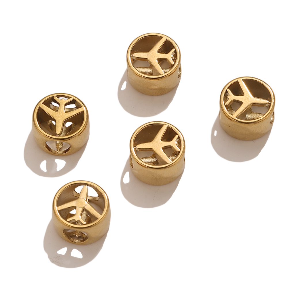 5PCS 18K Gold Plated Airplane  - Jewelry Making Supplies Wholesale reseña y precio