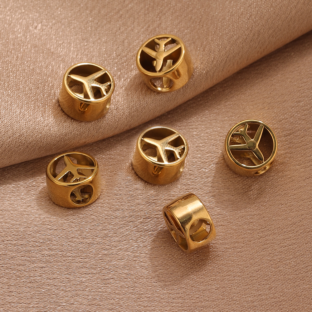5PCS 18K Gold Plated Airplane  - Jewelry Making Supplies Wholesale reseña y precio