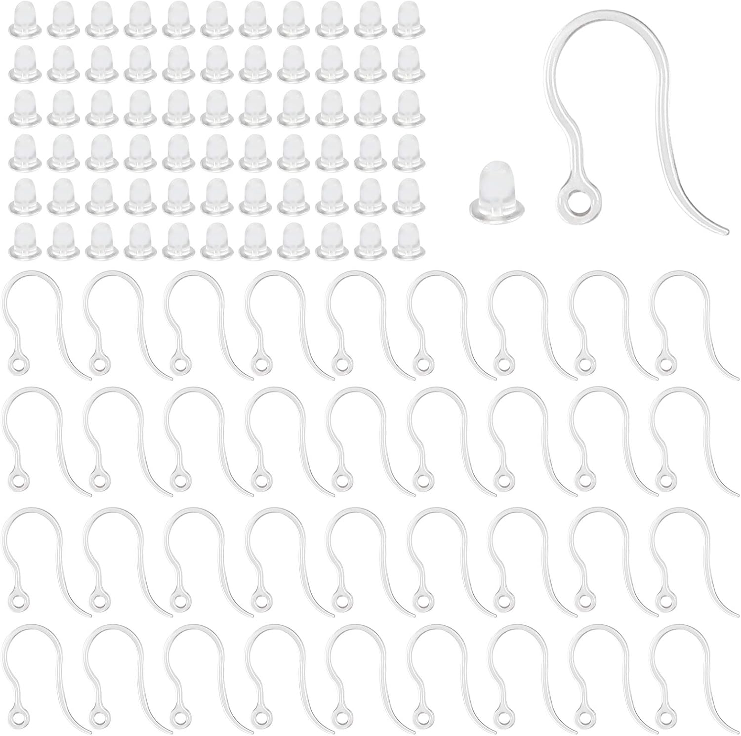 40pcs Clear Plastic Earring Ho - Jewelry Making Loops reseña y precio