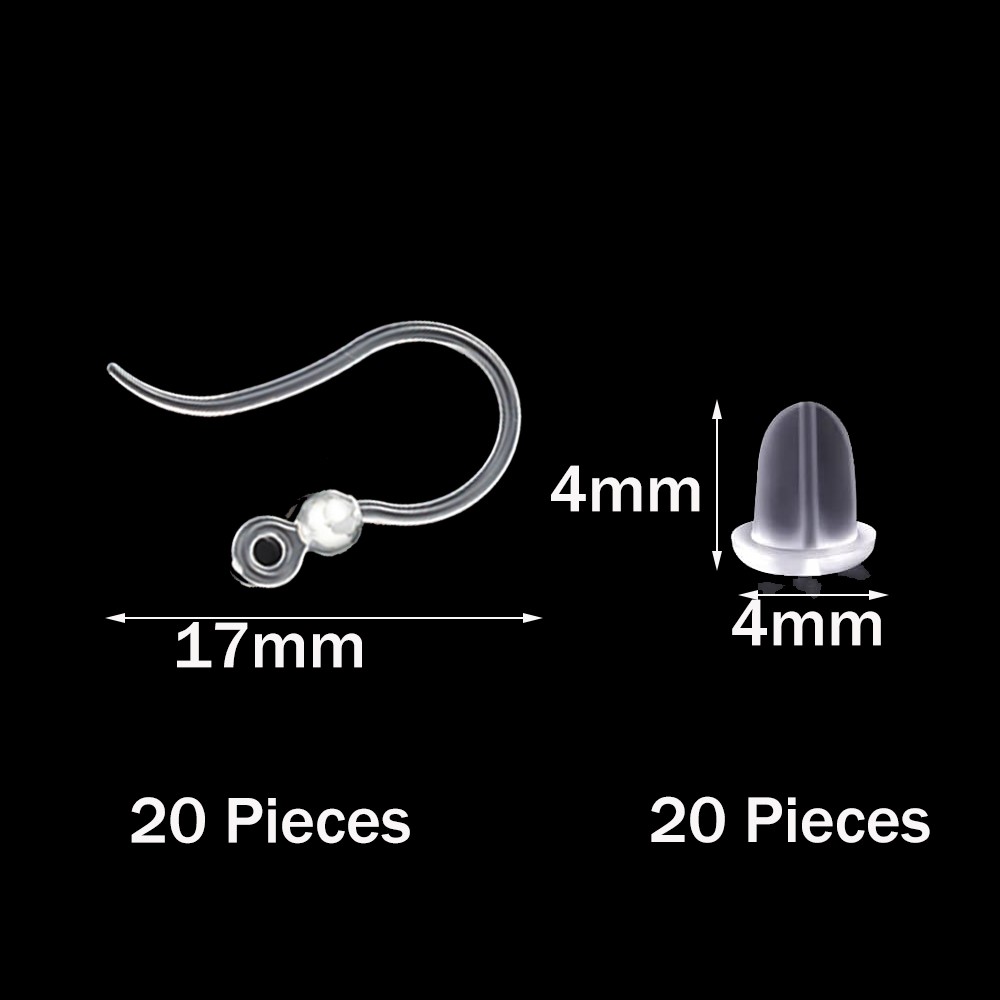 40pcs Clear Plastic Earring Ho - Jewelry Making Loops reseña y precio